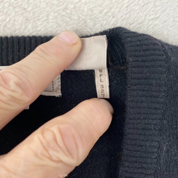 Jaymar Sport Mens Sweater Vest L Lambswool Argyle V-Neck Black Knit Classic - Picture 7 of 8